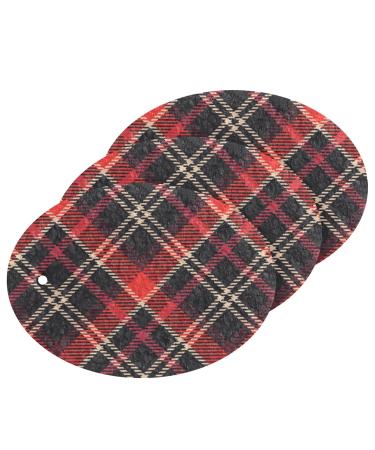 3-Pack Cleaning Kitchen Sponges Oval Red and Black Plaid Kitchen Cellulose Dishwashing Wood Pulp Cotton one sizex3 Red and Black Plaid