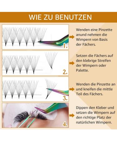 8D-C-07-14mm Eyelashes - Volume Extensions Finished Fans C&D Curl Perfect for Glam Looks - Shop Now! - Buy Online on GoSupps.com