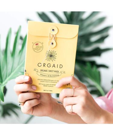 ORGAID Organic Sheet Mask - Vitamin C & Revitalizing (Pack of 4) | Made in USA - Buy Online on GoSupps.com