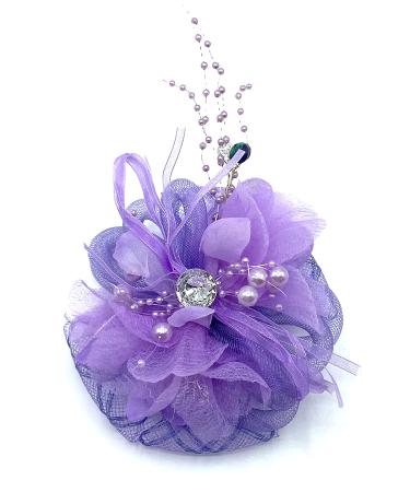 Ladies Feather Beak Clip/Corsage Fascinator Hair Clip Weddings Races Royal Ascot Hair Piece (Lilac)