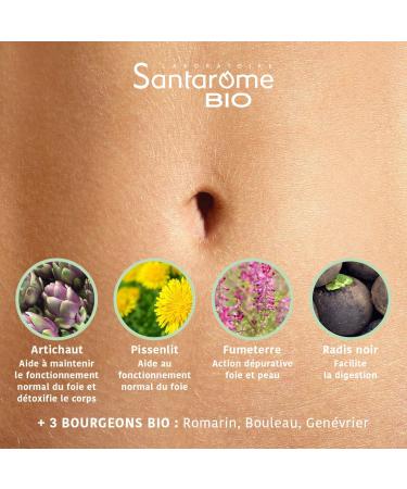 Santarome Bio - Wellness Dietary Supplement Liver & Digestion Detox - Organic Plants - Artichoke Black Radish Dandelion - - Buy Online on GoSupps.com