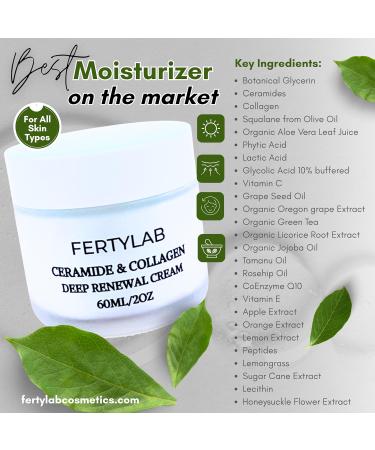 Ceramide & Collagen Moisturizer High-Performance Face Cream Hydrating Barrier Repair for All Skin Types Use After Hyaluronic Acid & Retinol Serums - 100% made in USA - Buy Online on GoSupps.com