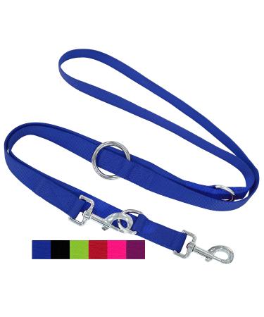Dey - Premium dog leash nylon 2m |3 -way adjustable |For small medium -sized and large dogs |Lots of colors | Doubleein dog cat puppy |Schleppline | Guide line |Puppy leash |Blue L l - 2.5 x 200 cm blue - Buy Online on GoSupps.com