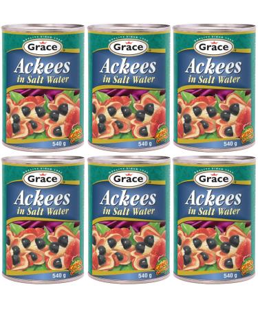 Grace Ackees in Salt Water Cans, 19 Ounce (6 Pack)