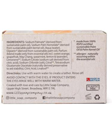 Little Soap Company Naturals Range - Vegan Bar Soap 100g (Sweet Orange) | Cruelty-Free, No SLS or Parabens | Refreshing Eco-Friendly Hand & Body Cleansing Soap - Buy Online on GoSupps.com