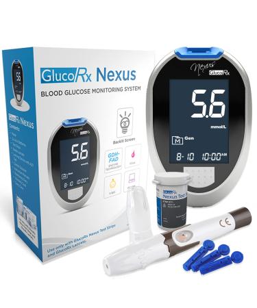 GlucoRx Nexus Blood Glucose Monitoring System Kit (Eligible for VAT relief in the UK)