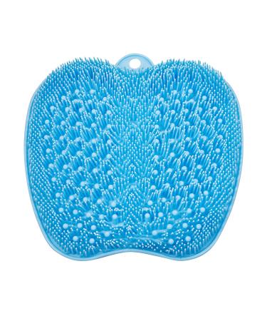 BESKAR Foot Scrubber for Use in Shower, XL Larger Size Mat with Non-Slip Suction Cups - Cleans, Smooths, Exfoliates & Massages Your Feet Without Bending, Improve Foot Circulation & Soothe Achy Feet Blue