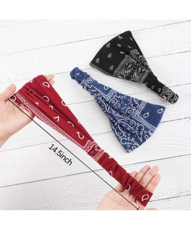 8-Piece Boho Bandana Headbands Set | Paisley Print | Stretchy Yoga Headwraps for Women and Girls - Buy Online on GoSupps.com