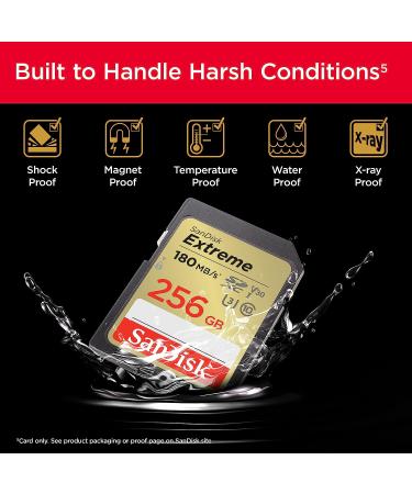 SanDisk 256GB Extreme SDXC UHS-I Memory Card - C10 U3 V30 4K UHD - 256GB SD Card - Buy Online on GoSupps.com