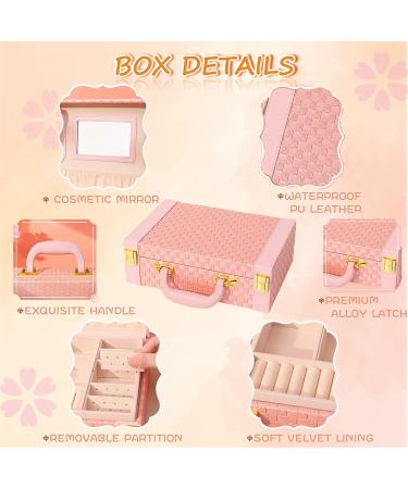 PLIOPYIK Girls Hair Accessories Set - Double Layer Jewelry Box with Hair Clips and Hair Ties (Luxury Pink) - Buy Online on GoSupps.com