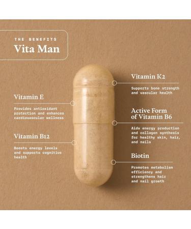 Ultra Life Sport - VITA Man Premium Men's Multivitamin - 30 Capsule Daily Vitamins for Men with Vitamin E K2 MK-7 and B Vitamins for Maximum Absorption - 100% Vegan Organic Non-GMO Gluten Free - Buy Online on GoSupps.com