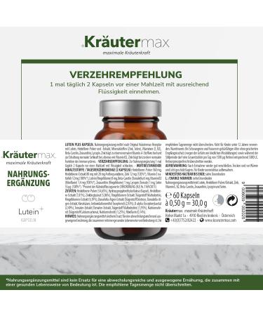 Buy Herbal Max Lutein Capsules - Eye Vitamins with Lutein Zeaxanthin Blueberry & More | 60 Highly Dosed Capsules for Optimal Eye Health - Buy Online on GoSupps.com
