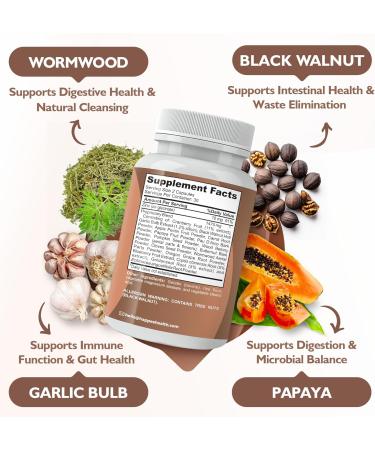 Happee ParaComplex Intestinal Guard for Humans - para Purge Herbal Cleanse for Gut Health & Digestive Balance - with Wormwood Black Walnut Garlic & More - 60 Capsules - Buy Online on GoSupps.com