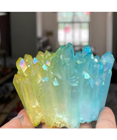 Natural Crystal Rough Natural Crystal Beautiful Two-Tone Quartz Crystal Cluster with Rainbow Light Natural for Home Decor As Gift Power Stone Crystal (Size : 300-350g) - Buy Online on GoSupps.com