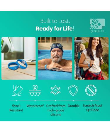 Silicone Medical Alert Bracelet - Durable ID for Health Info | Emergency Medical Bracelet in Blue - Buy Online on GoSupps.com