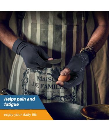 Compression Arthritis Gloves - Fingerless Touch Screen Copper Gloves for Carpal Tunnel Tendonitis & Hand Pain Relief - Unisex Small Support - Buy Online on GoSupps.com