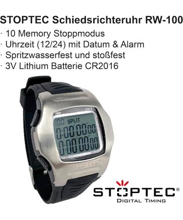 Stoptec RW-100 Referee Watch | 1-99 Minute Timer | Play Time Interruption | Clock & Alarm | 10 Memory Functions - Shop Internationally - Buy Online on GoSupps.com