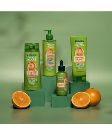 Garnier Strong Serum for Thin Hair & Scalp - Fight Hair Loss with Vitamin C & Blood Orange - Fructis Vitamins Power - 2 x 125 ml - Buy Online on GoSupps.com
