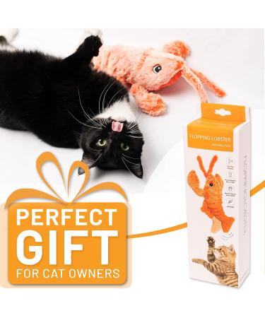 Motion-Activated Flopping Lobster Toy for Cats & Small Dogs | USB Rechargeable | Soft & Durable | Includes 2 Catnip Packets | Washable | Low-Noise | Fun Cat Nip Toy Gift | 11x4 In - Buy Online on GoSupps.com