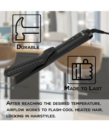 Cool Breeze 2 in 1 Flat Iron | Professional Air Flow Hair Styling Tool for Long Lasting Curls & Waves - 15 Sec Heat Up - Buy Online on GoSupps.com