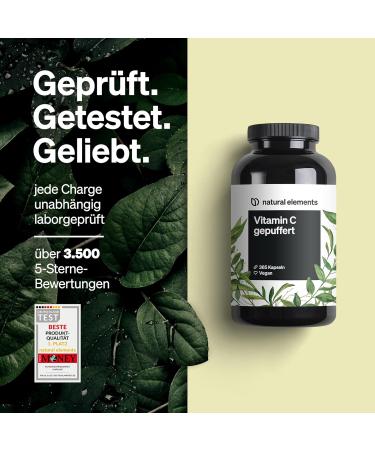 Vitamin C 500mg Capsules - 365 Premium Vegan Capsules | Buffered & pH-Neutral | Lab Tested & Made in Germany - Buy Online on GoSupps.com