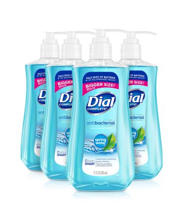 Dial Complete Antibacterial Liquid Hand Soap, Spring Water, 11 fl oz , 4 Count (Pack of 1) Fresh 4 Count (Pack of 1)
