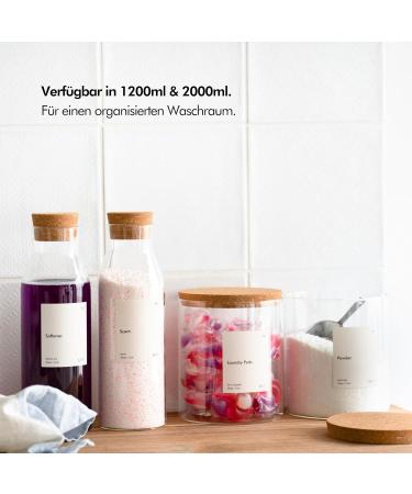Kivy Detergent Dispenser Glass 2x1200ml - Fabric Softener & Liquid Detergent Storage Organizer - Buy Online on GoSupps.com