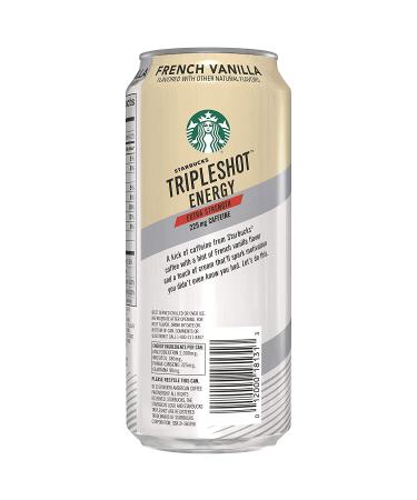 Starbucks Tripleshot Energy French Vanilla Espresso Coffee 15 oz Cans (12 Pack) | 225mg Caffeine | Extra Strength - Buy Online on GoSupps.com