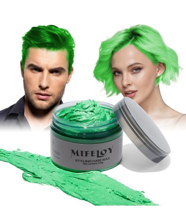 Green hair tint Temporary hair color 4.23 ounces instant hair cream mud natural hairstyle pomade men women styling hairone wax hair wax for party cosplay halloween - Buy Online on GoSupps.com