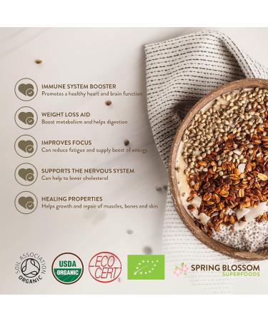Premium Raw Organic Hemp Seeds Hearts 1kg - Vegan Snack with Omega 3&6, Protein, Amino Acids and Minerals - Gluten-Free Superfood in Eco-Friendly Resealable Pouch - Buy Online on GoSupps.com