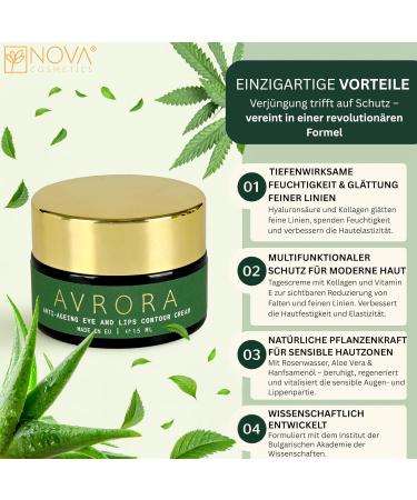  NOVA Cosmetics AVRORA anti-aging eye cream with extra protection against artificial light UV rays and air pollution - 15 ml - Buy Online on GoSupps.com