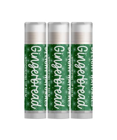 Delight Naturals Merry Christmas Gingerbread Lip Balm - Set of Three