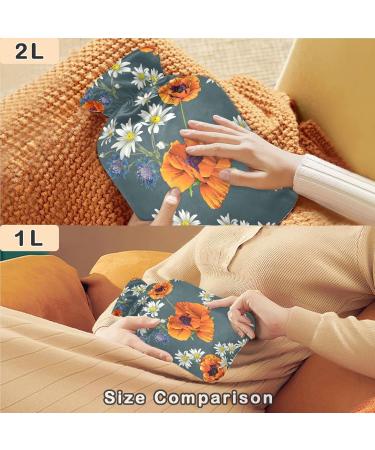 Buy NAANLE Vintage Goose Transparent Hot Water Bottle - 2L for Menstrual Cramps Pain Relief & Heat Therapy - Flower Poppy Design - Buy Online on GoSupps.com