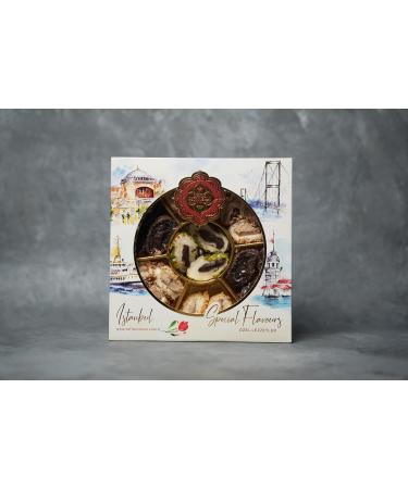 Authentic Turkish Delight with Gift Box- Luxury Exotic Flavours Handcrafted in Turkey Vegan & Gluten-Free - No Artificial Colorant -Rolled Turkish Delight with Round Box 450g - Buy Online on GoSupps.com