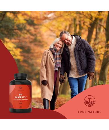 Organic Rose Hip Capsules 270 - High Dose Vegan EU Cultivated Pure & Fiber-Rich | True Nature - Laboratory Tested - Buy Online on GoSupps.com