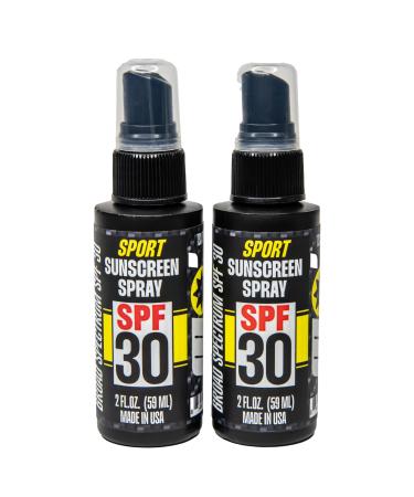 Mo Handsome Sport Sunscreen Spray SPF 30-2 Pack - Broad Spectrum Reef Safe Water Resistant (80 min) TSA Travel Size Made in USA