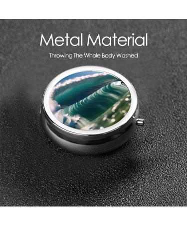 Surfing Printed Mini Round Pill Box | 3 Compartment Portable Pill Organizer for Travel Home & Office - Buy Online on GoSupps.com