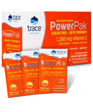 Trace Minerals Research Electrolyte Stamina PowerPak Sugar Free Citrus 30 Packets 0.17 oz (4.9 g) Each