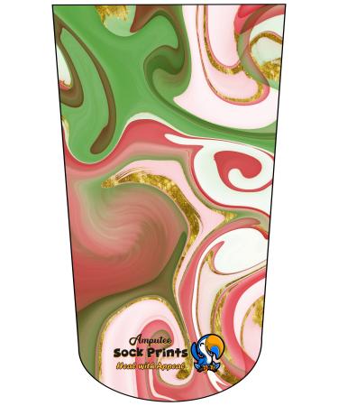 Amputee Stump Sock Christmas Glitter Marble V1 3Ply Stump Sock