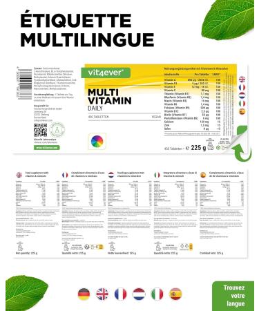 Multivitamin Daily - 450 tablets with bioactive forms - 15 months reserve - Precious minerals & all vitamins A-Z - Vegan - Buy Online on GoSupps.com