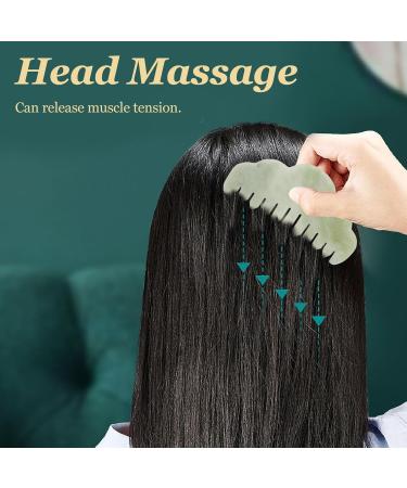 Ververt Touch Jadestone Head Therapy Massager - Scalp Massager for Bald Resistance Gua Sha Comb & Natural Skin Care Tool - Buy Online on GoSupps.com