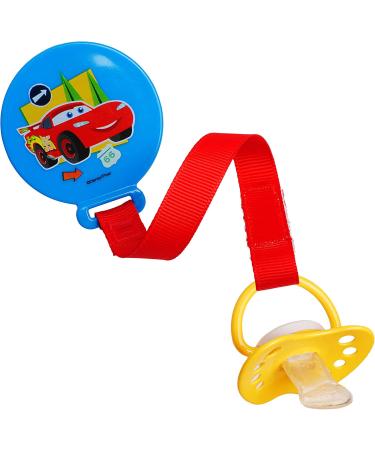 Disney Cars Pacifier Chain Holder - Lightning McQueen Clip BPA Free Custom Name Blue Fabric - Ideal Baby Gift - Buy Online on GoSupps.com