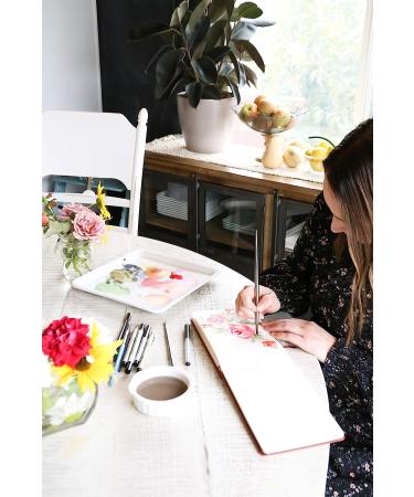 Linden Art Watercolor Journal - 140lb (300 GSM), 64 Cold Pressed Pages, 8.5x5.5 inches - Watercolor/Mixed Media Travel Journal with Brown PU Leather Cover - Buy Online on GoSupps.com