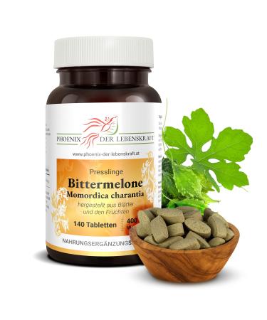 Bitter melon tablets 400mg |140 tablets Momordica Charantia |Top premium quality from Austria |Vegan tablets instead of capsules without additives |Bitter cucumber Karela Bitterk rbis tablets 140 pieces (1 Pack)