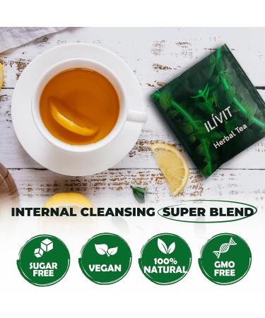 Ilivit Organic Colon Cleanser & Detox Tea | Colon Cleanse | Cleansing Tea For Bloating Relief | 30 Bags - Buy Online on GoSupps.com