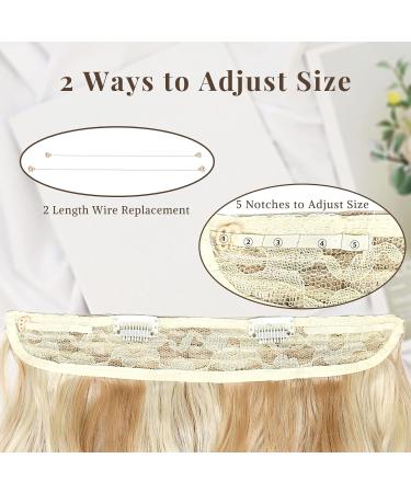 Invisible Wire Hair Extensions 20 Inch Synthetic Halos Clip In Real Hair (Dark Golden Mix Beige Blonde) - Buy Online on GoSupps.com