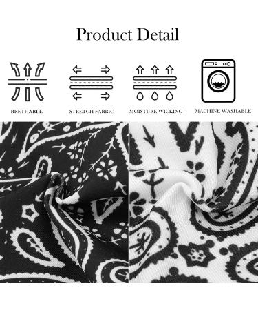 YARIEW Paisley Bandanas Headbands - 6 Pcs | Wide Boho Sweat Bands for Yoga & Sports - Buy Online on GoSupps.com