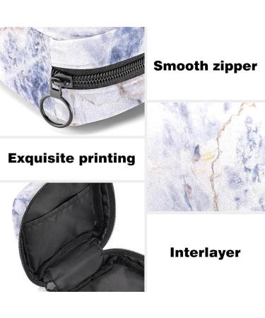 Gray Bright Light Marble Stone Pattern Women's Napkin Storage Bag - Portable Period Pocket for Women & Teens Menstrual Cup Holder Breastfeeding Insert - Buy Online on GoSupps.com