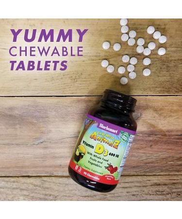 Bluebonnet Nutrition Rainforest Animalz Vitamin D3 - Chewable Mixed Berry Tablets (400 IU, 90 Count) - Buy Online on GoSupps.com