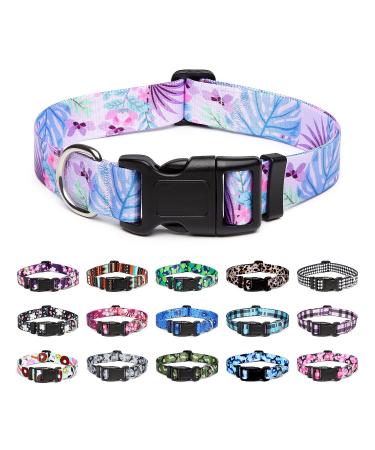 Mercano dog collar adjustable soft nylon comfort & robust patterned dog collar for small medium -sized dog puppies (s floral purple) s Floral purple - Buy Online on GoSupps.com